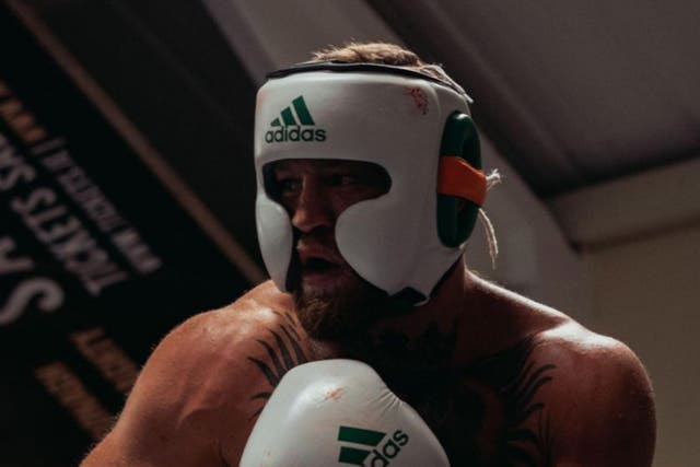 <p>Conor McGregor in training ahead of his UFC comeback</p>