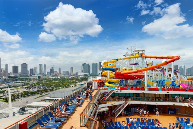 <p>View from the Carnival Magic, departing Miami in 2019</p>