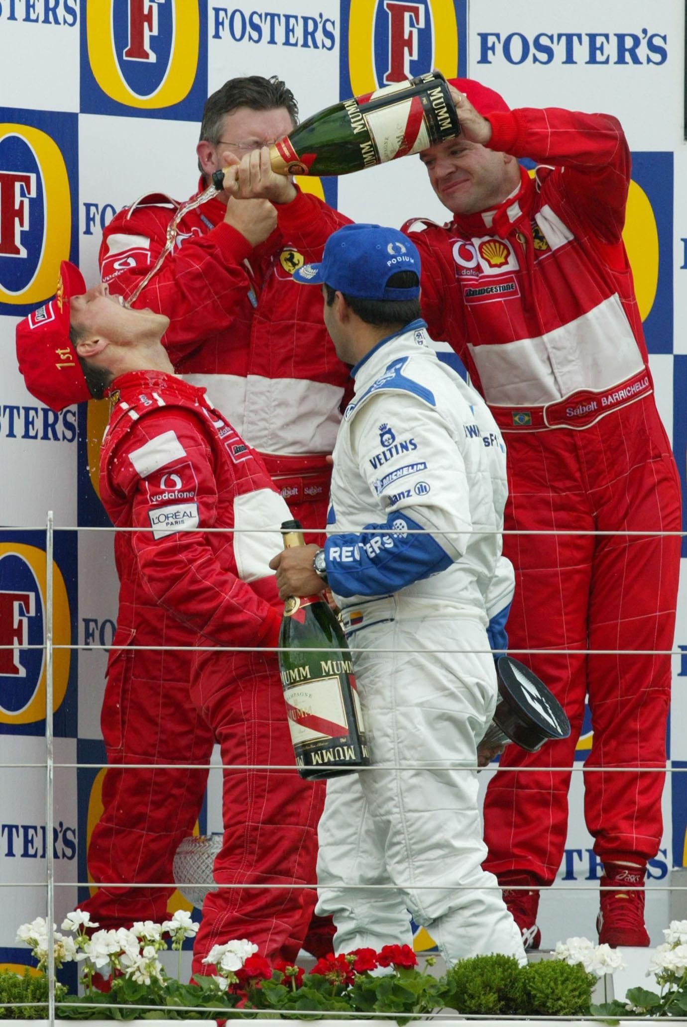 Schumacher generally finished ahead of Barrichello when they were team-mates at Ferrari (Tom Hevezi/PA)