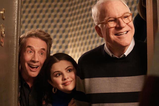 <p>(Left to right) Oliver (Martin Short), Mabel (Selena Gomez) and Charles (Steve Martin) in ‘Only Murders in the Building’</p>