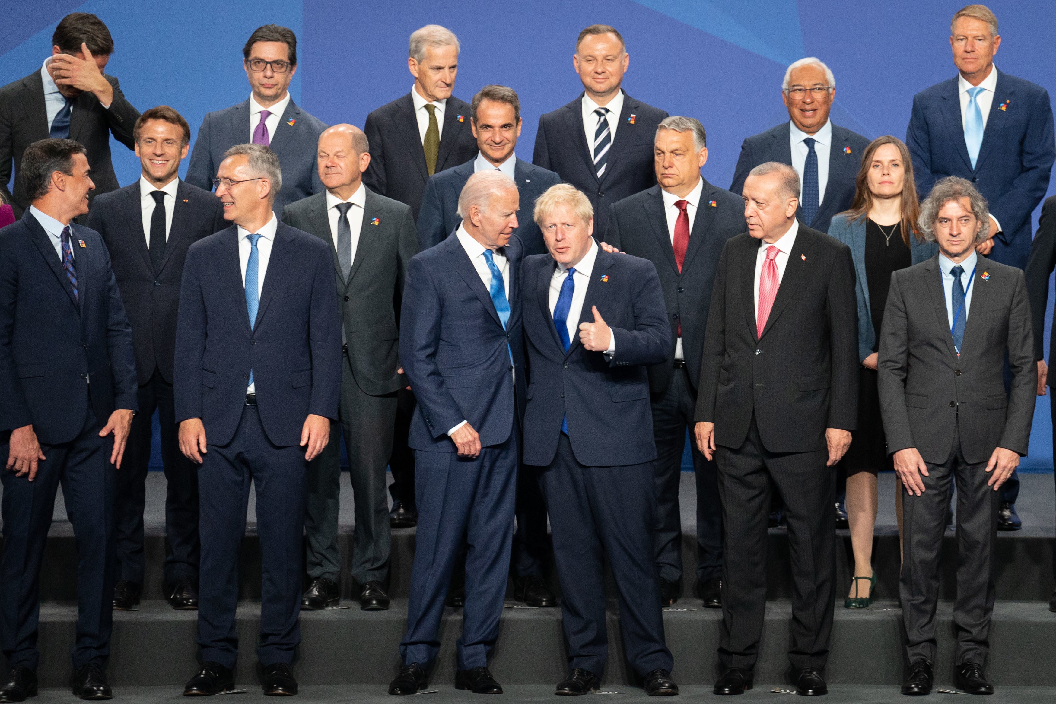 World leaders pose for a photo on Wednesday during the Nato summit in Madrid