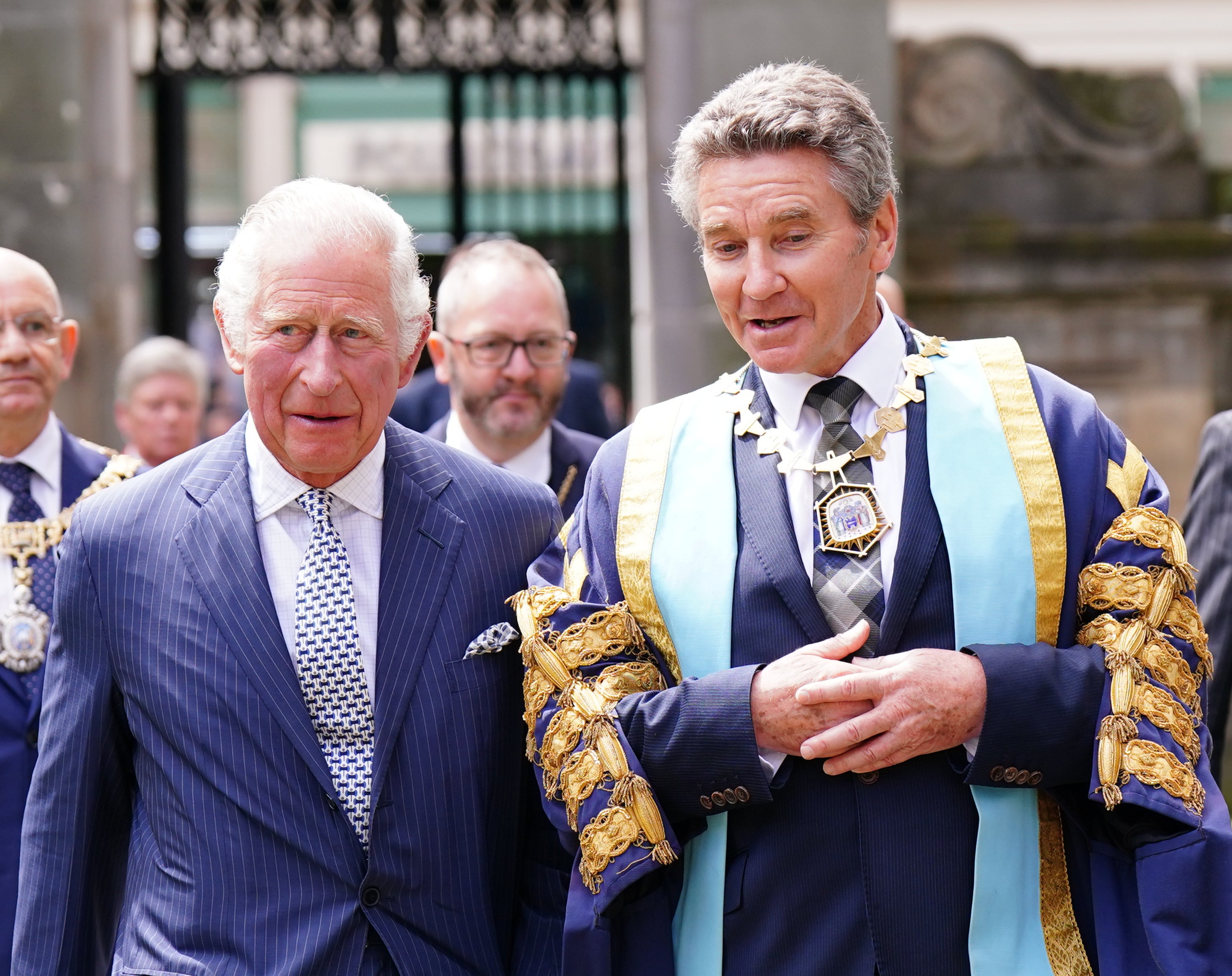 The Prince of Wales with RCSE president Professor Michael Griffin (Jane Barlow/PA)