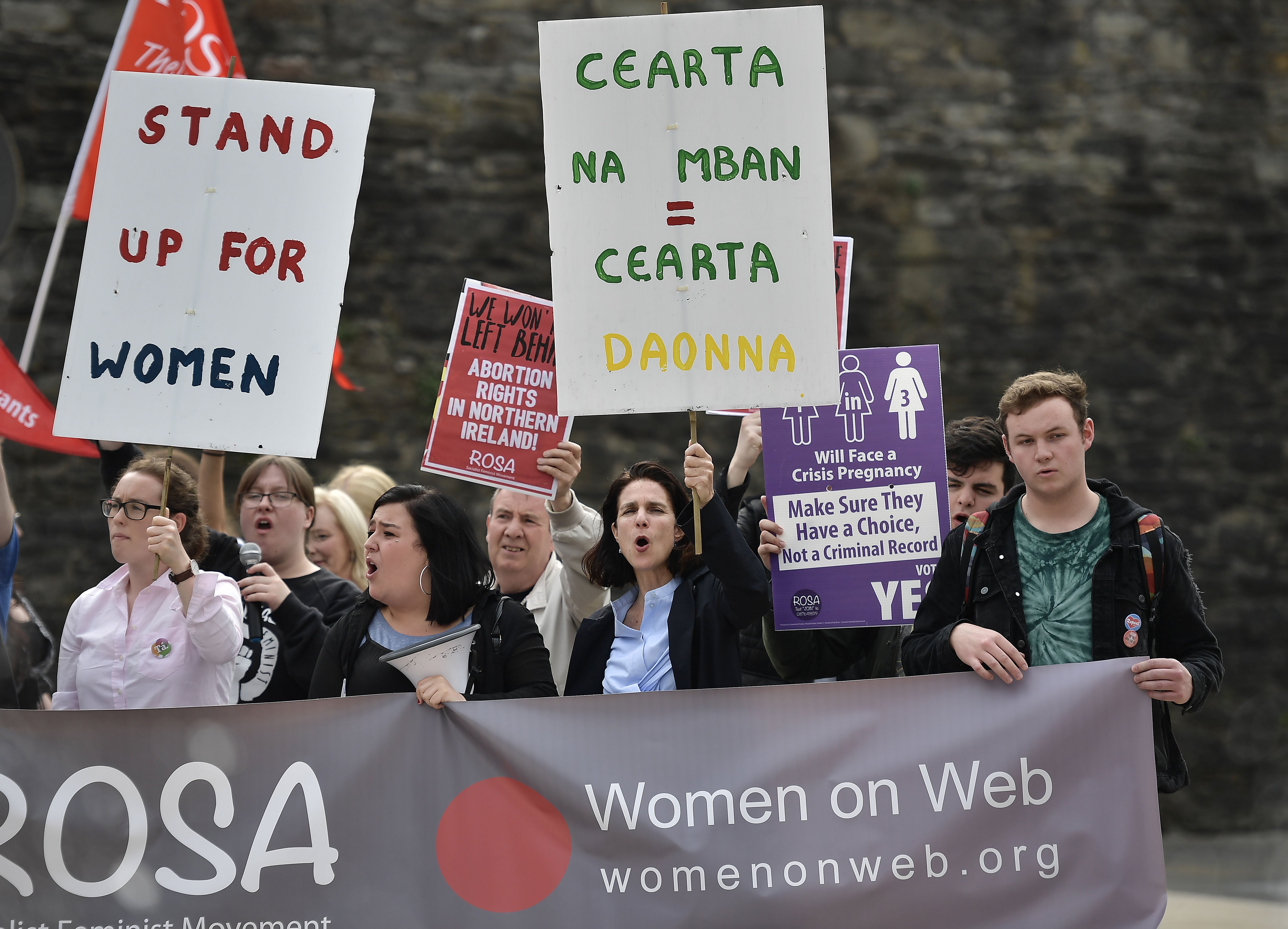 Rebecca Gomperts (2nd R) provided abortions for women in Ireland before law change in 2018