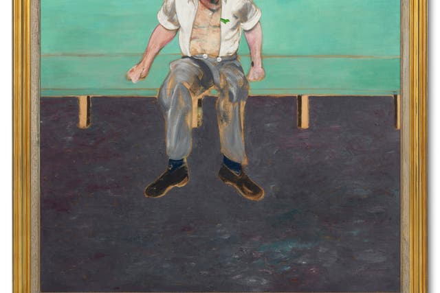 Study For Portrait Of Lucian Freud, a portrait painting by the artist Francis Bacon of Lucian Freud. The painting which has not been seen publicly for nearly six decades will go on auction later this month, having remained in the same private European collection for 40 years (The Estate of Francis Bacon/DACSArtimage 2021/PA)