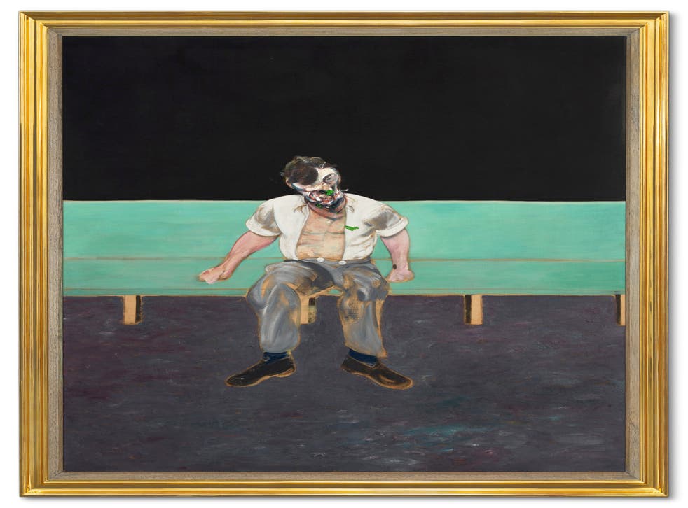 Study For Portrait Of Lucian Freud, a portrait painting by the artist Francis Bacon of Lucian Freud. The painting which has not been seen publicly for nearly six decades will go on auction later this month, having remained in the same private European collection for 40 years (The Estate of Francis Bacon/DACSArtimage 2021/PA)
