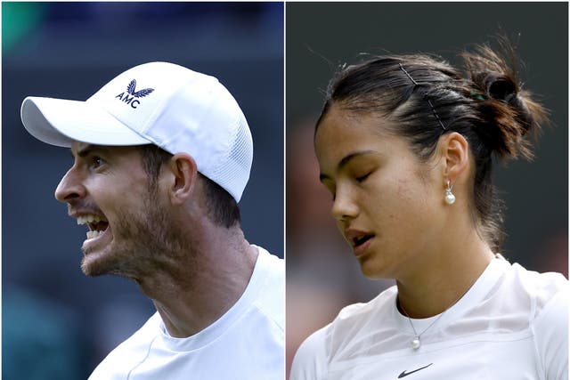 Andy Murray and Emma Raducanu both lost in the second round (Steven Paston/PA)