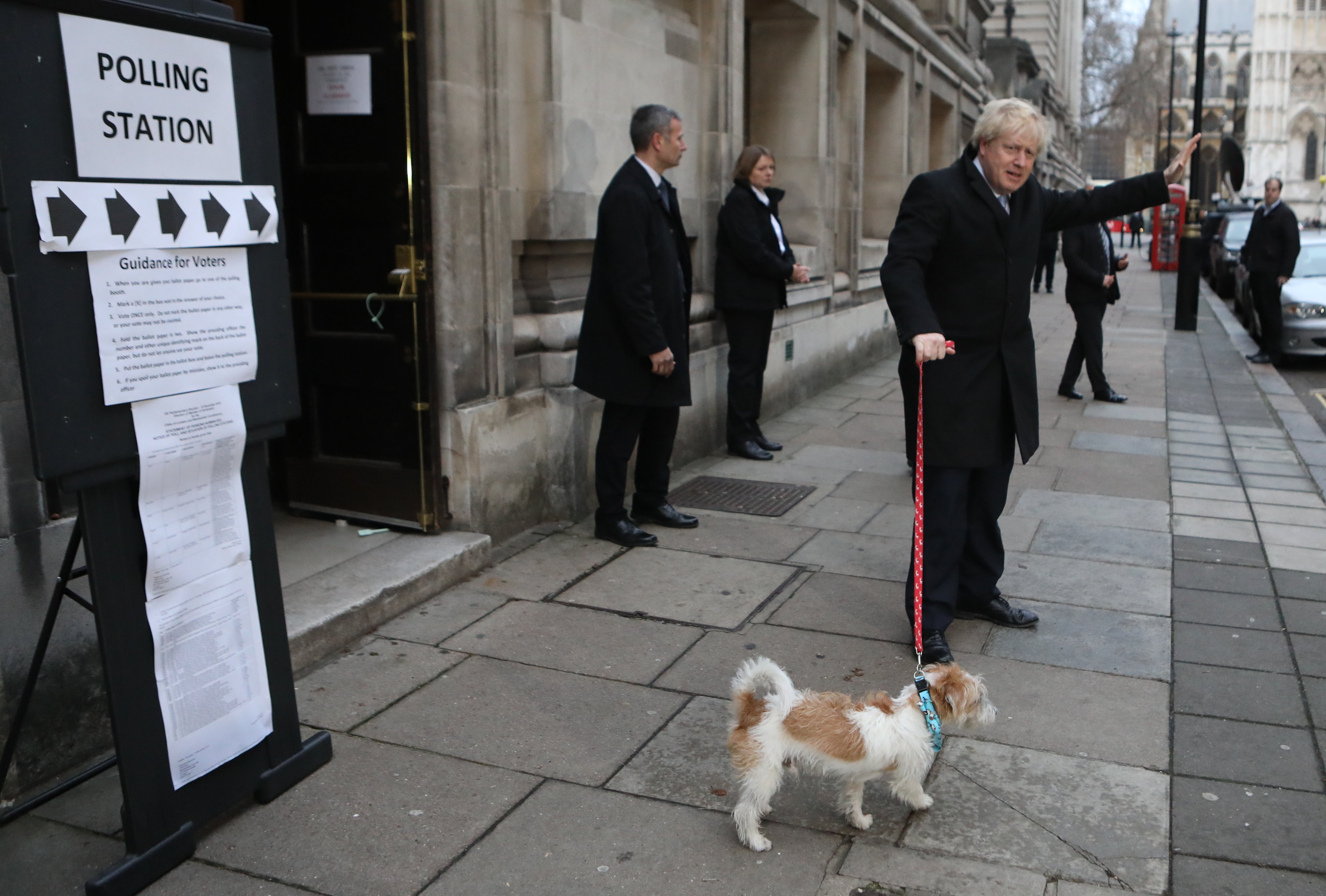 Prime Minister Boris Johnson leaves a polling station (Rick Findler/PA)