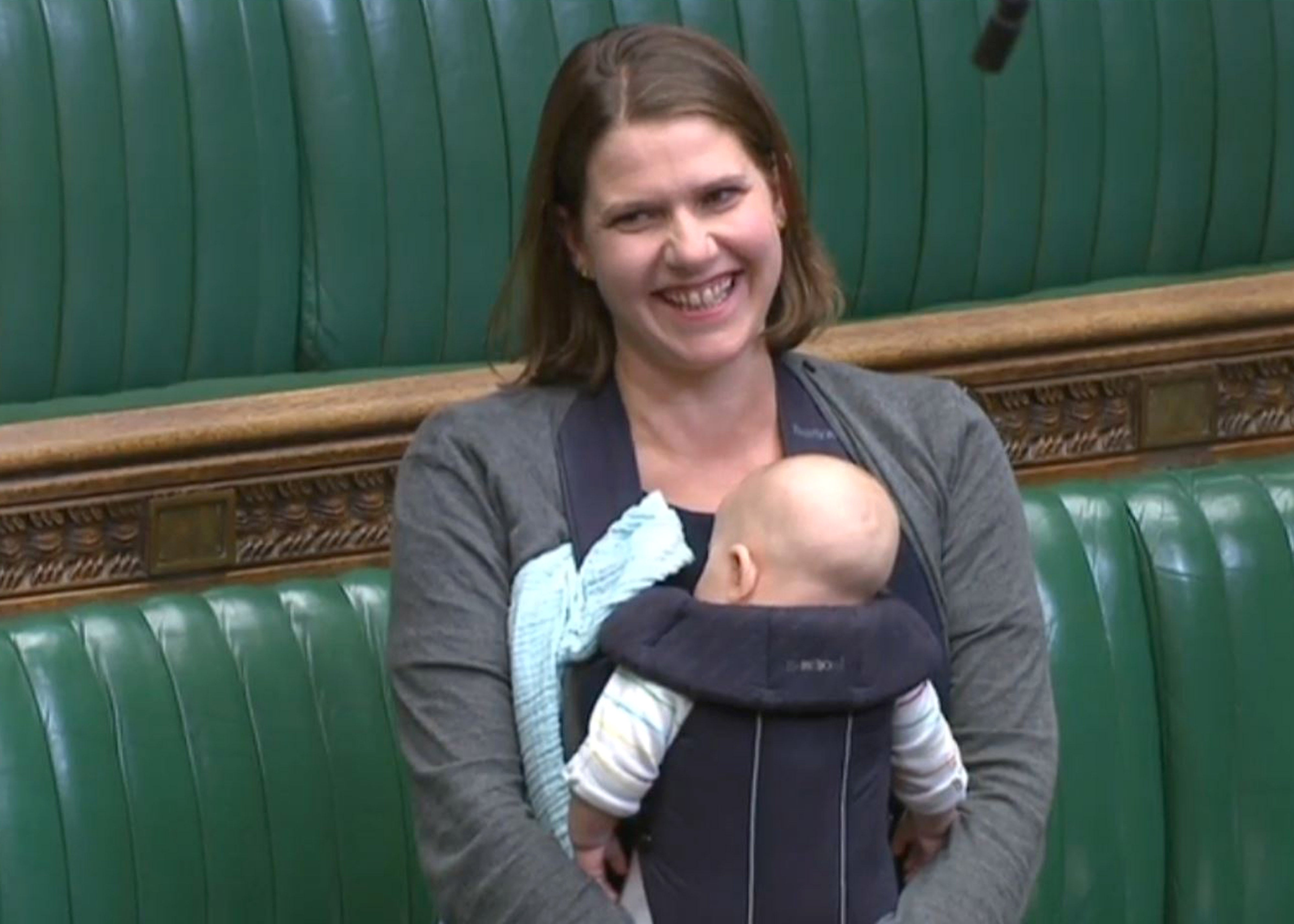 Jo Swinson, then an MP, with her baby Gabriel (PA)