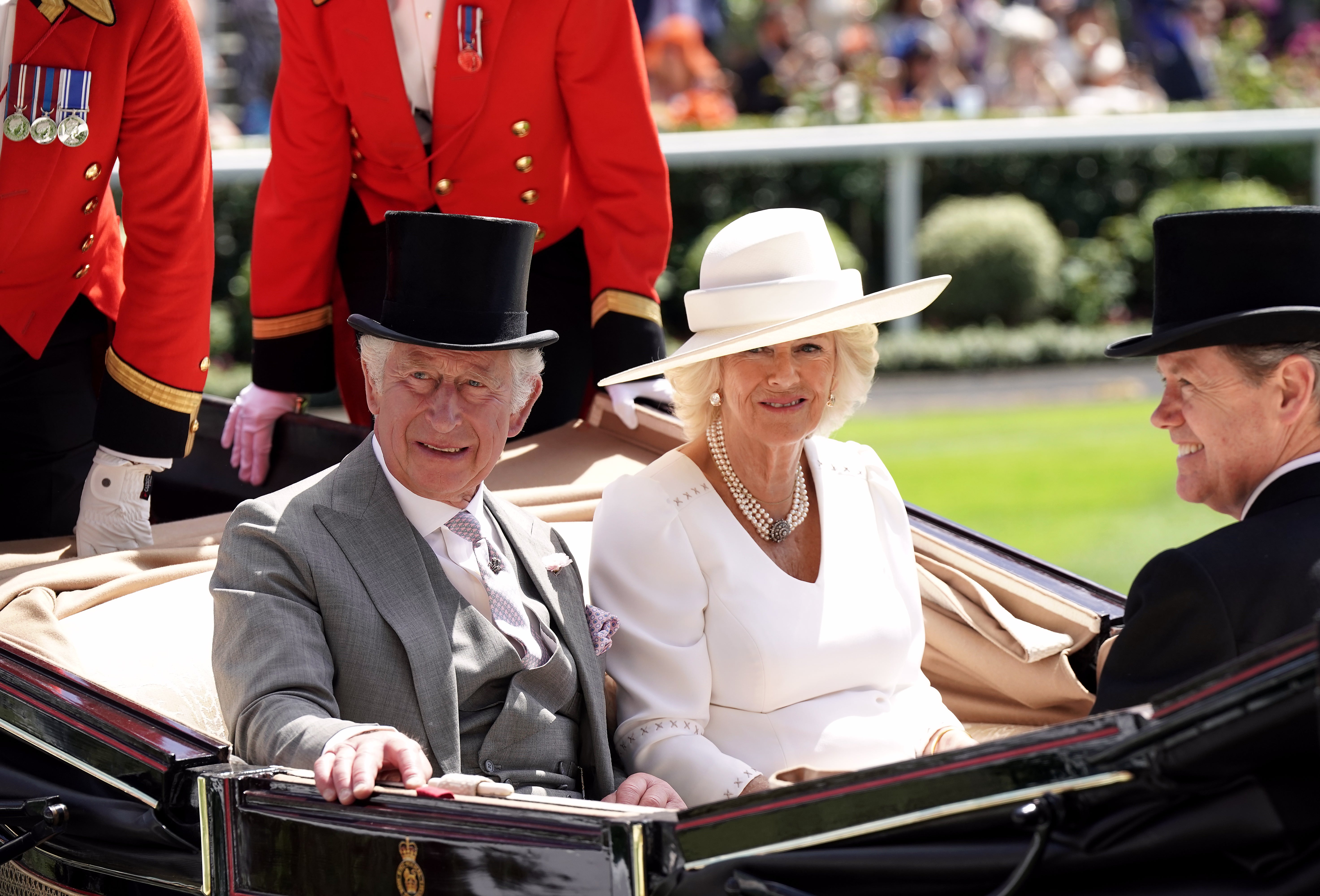The Prince of Wales and the Duchess of Cornwall at Ascot (Aaron Chown/PA)