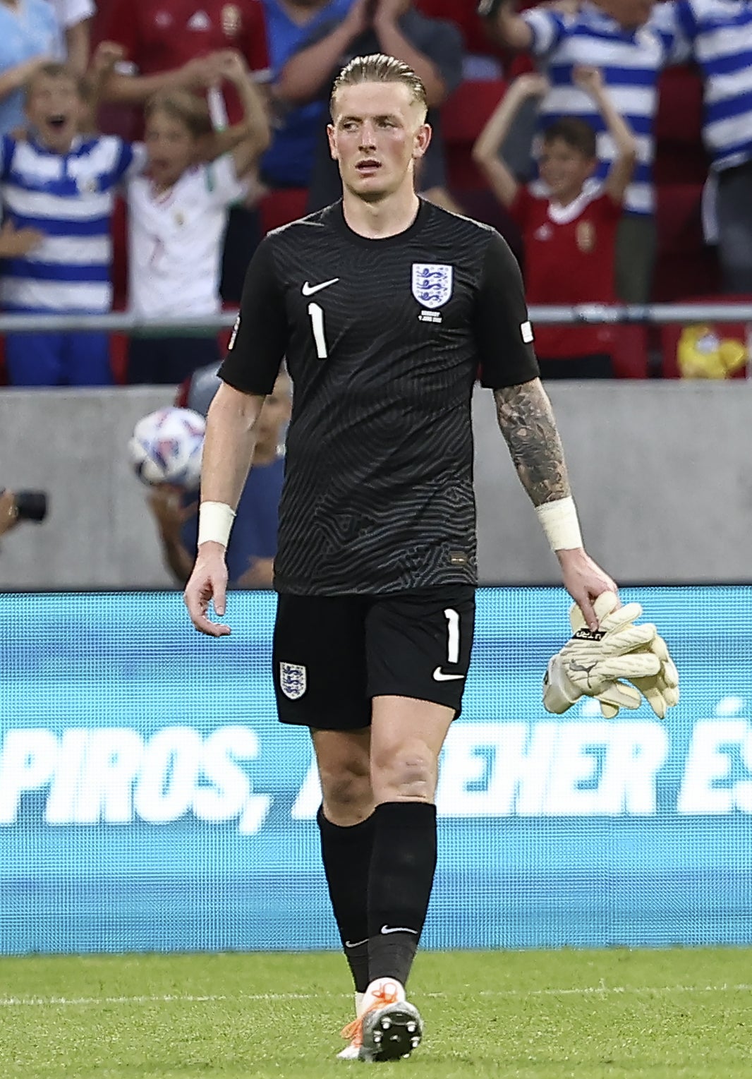Jordan Pickford in action for England (Trenka Attila/PA)