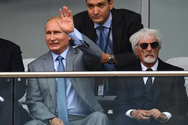 <p>Former F1 boss Bernie Ecclestone has apologised for saying he would ‘take a bullet’ for ‘first class’ Vladimir Putin </p>