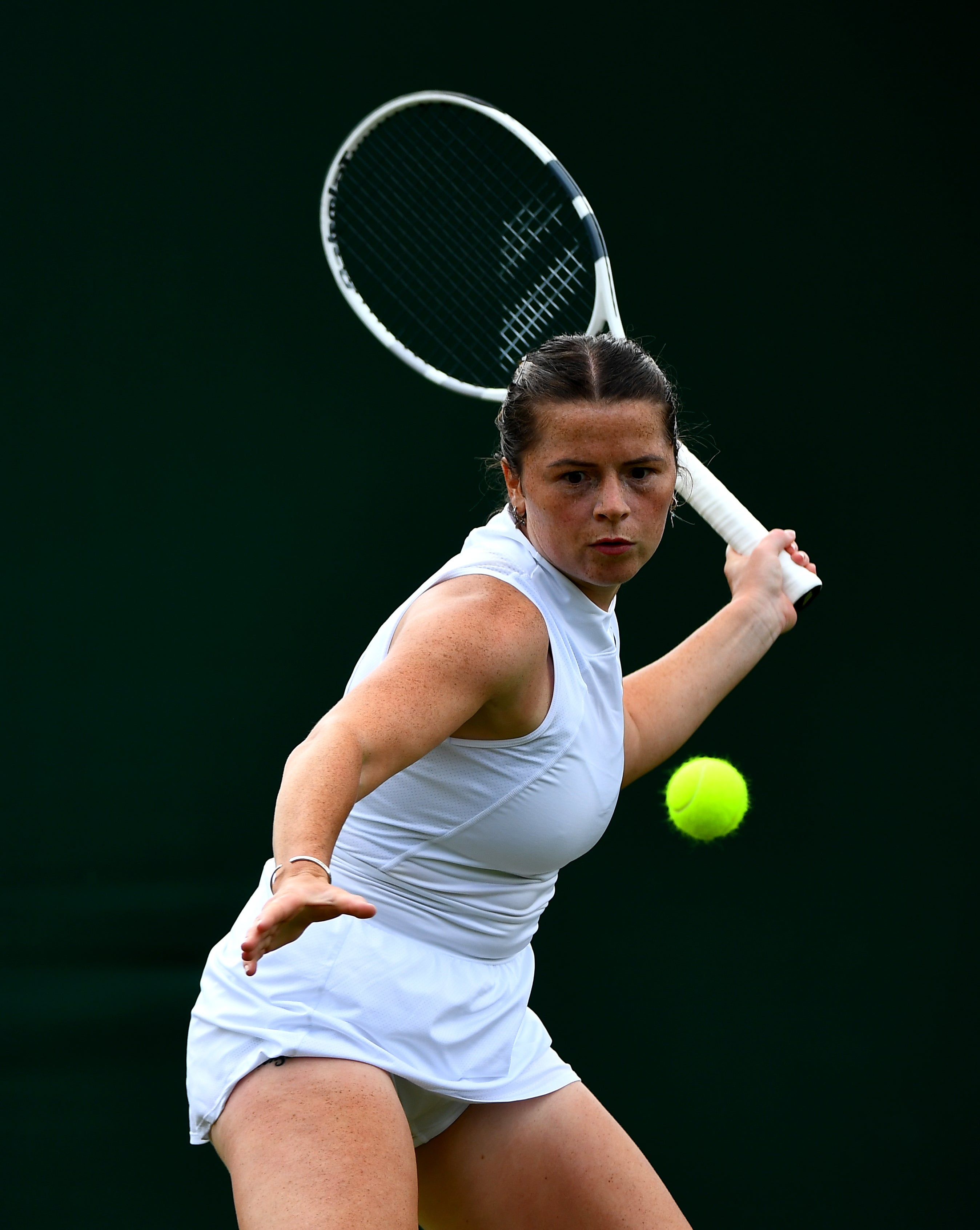 Sarah Beth Grey played in the women’s doubles after recovering from heart surgery (Victoria Jones/PA)