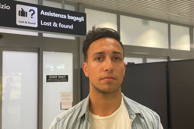 ‘Furious’ groom Farhad Ehtesham hit out at British Airways after the suitcase containing his wedding outfit was not loaded on to his flight from Heathrow to Italy (Farhad Ehtesham/PA)