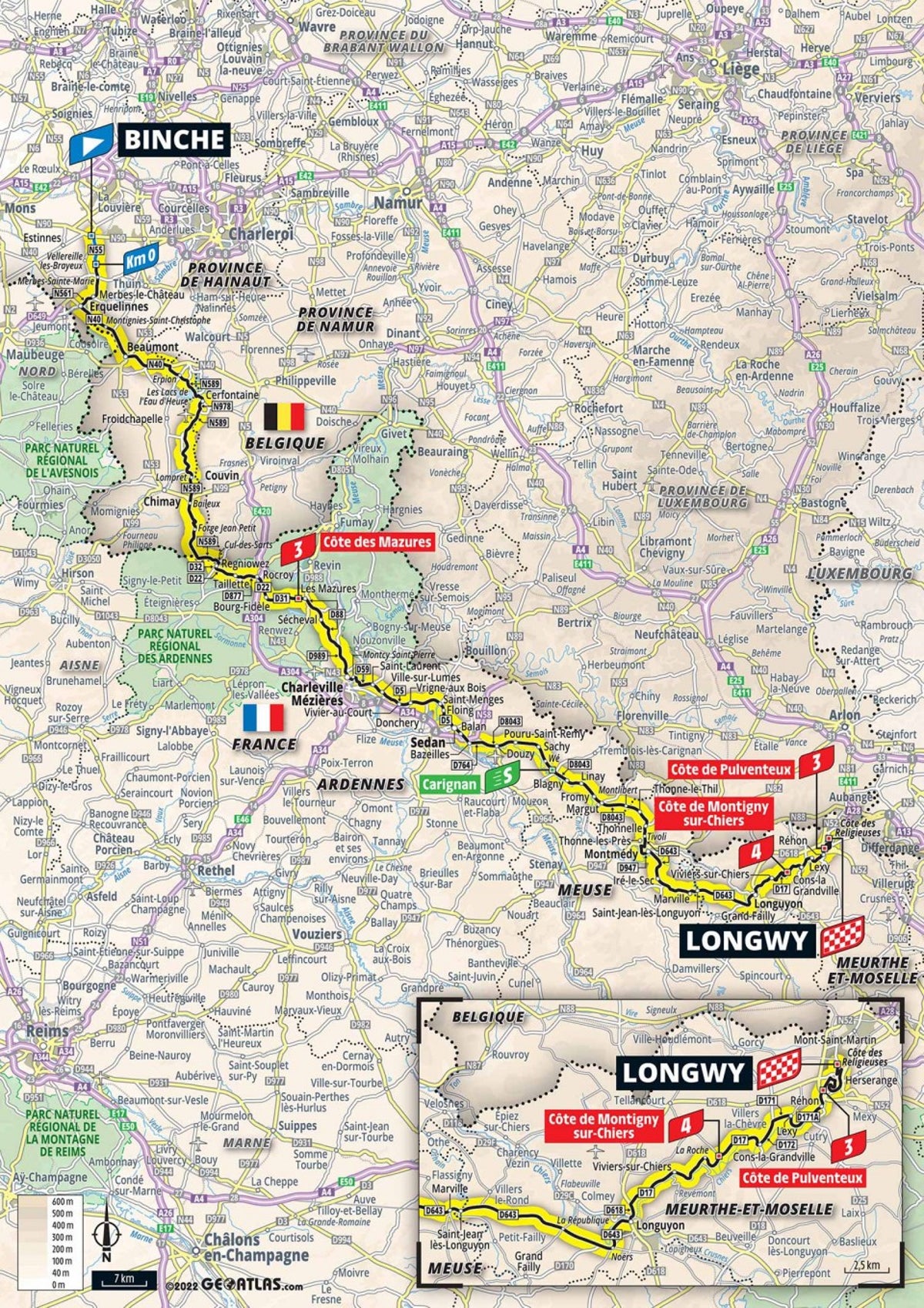 Tour de France stage 6 preview: Route map and profile of 220km route from Binche to Longwy today