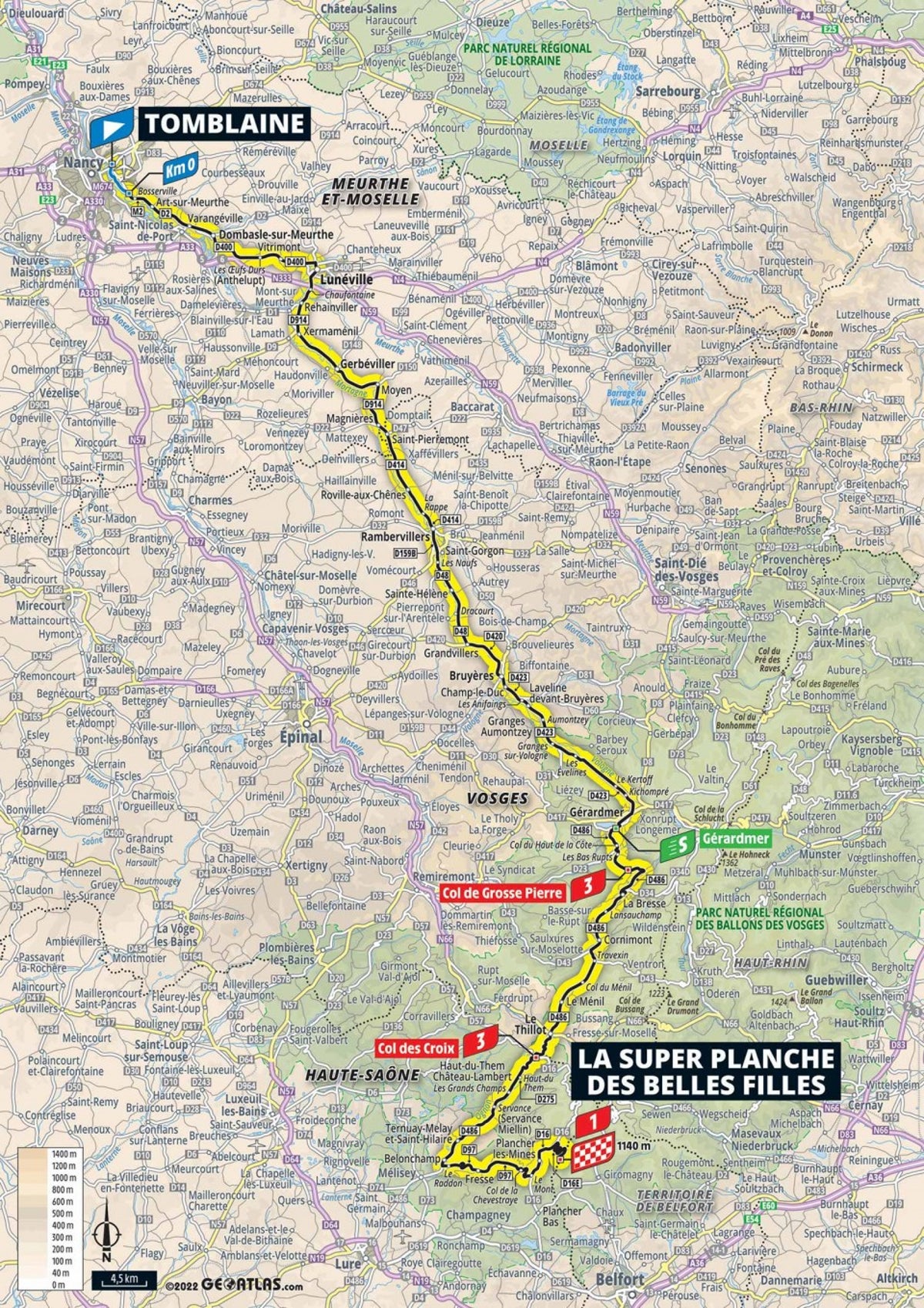 Tour de France 2022 Stage 7 preview: Route map and profile of summit finish atop Planche des Belles Filles today