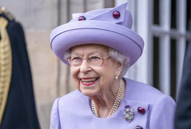 The Queen attends an armed forces act of loyalty parade in the gardens of the Palace of Holyroodhouse (Jane Barlow/PA)