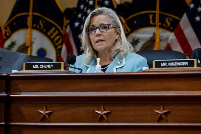 La representante Liz Cheney en una audiencia