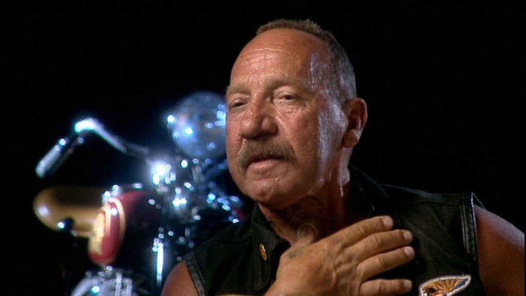 Sonny Barger pictured in 2003 in a film about the Hells Angels