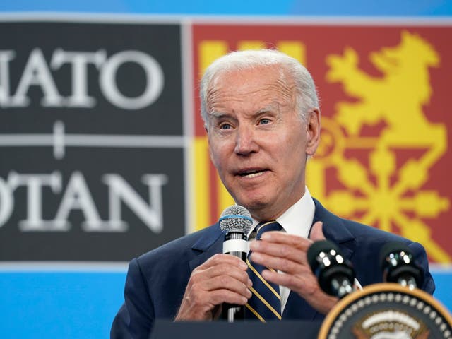 <p>Biden hizo los comentarios durante la cumbre de la OTAN en Madrid </p>