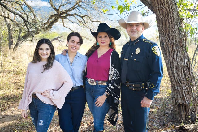 <p>Javier Salazar, sheriff of Bexar County in Texas, with his wife and two daughters</p>
