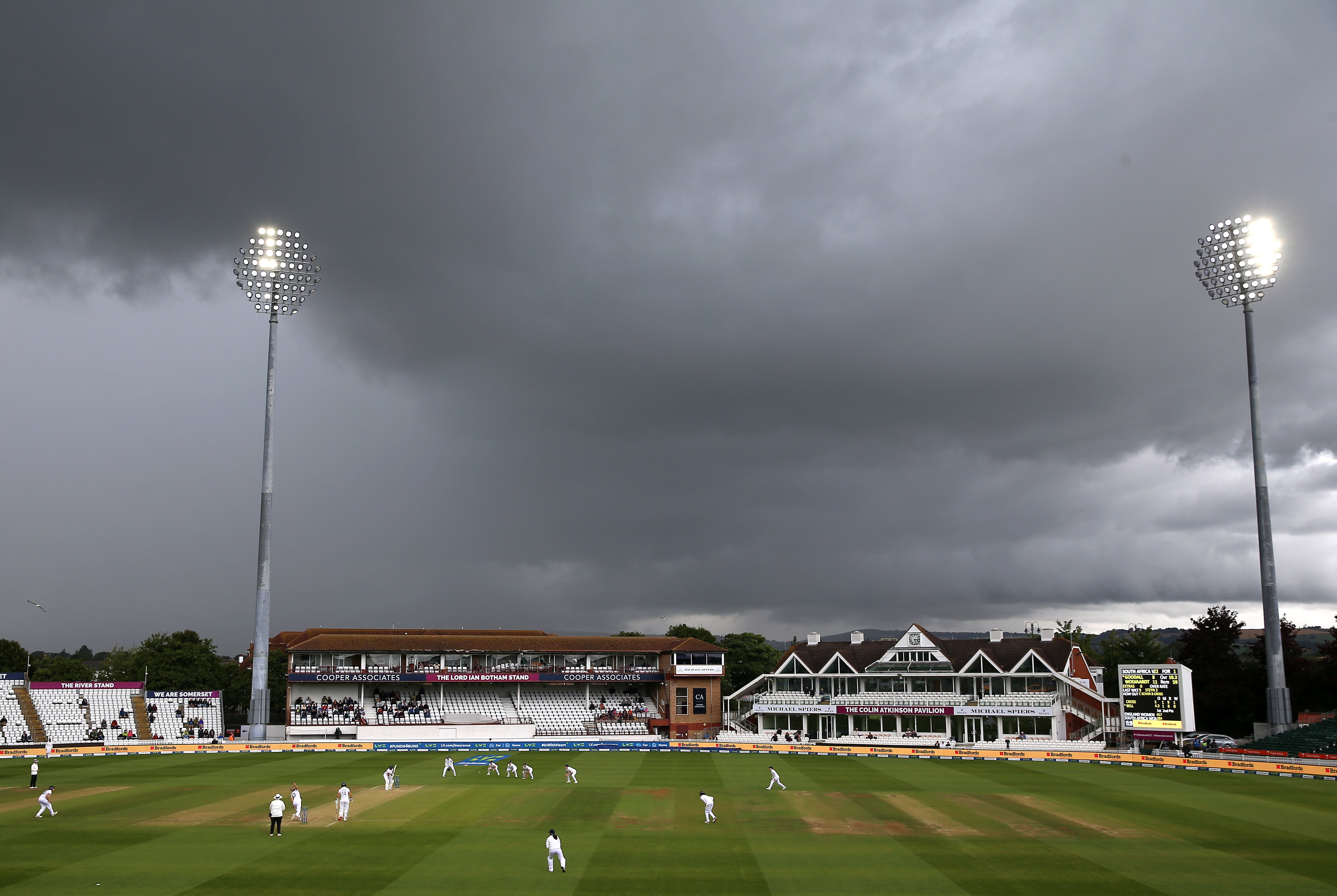 The rain brought the game at Taunton to a premature end