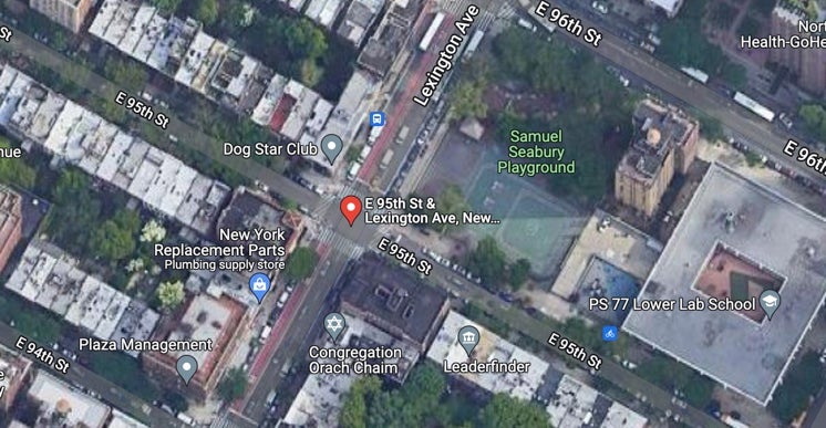 A map of the scene of the shooting in the Upper East Side