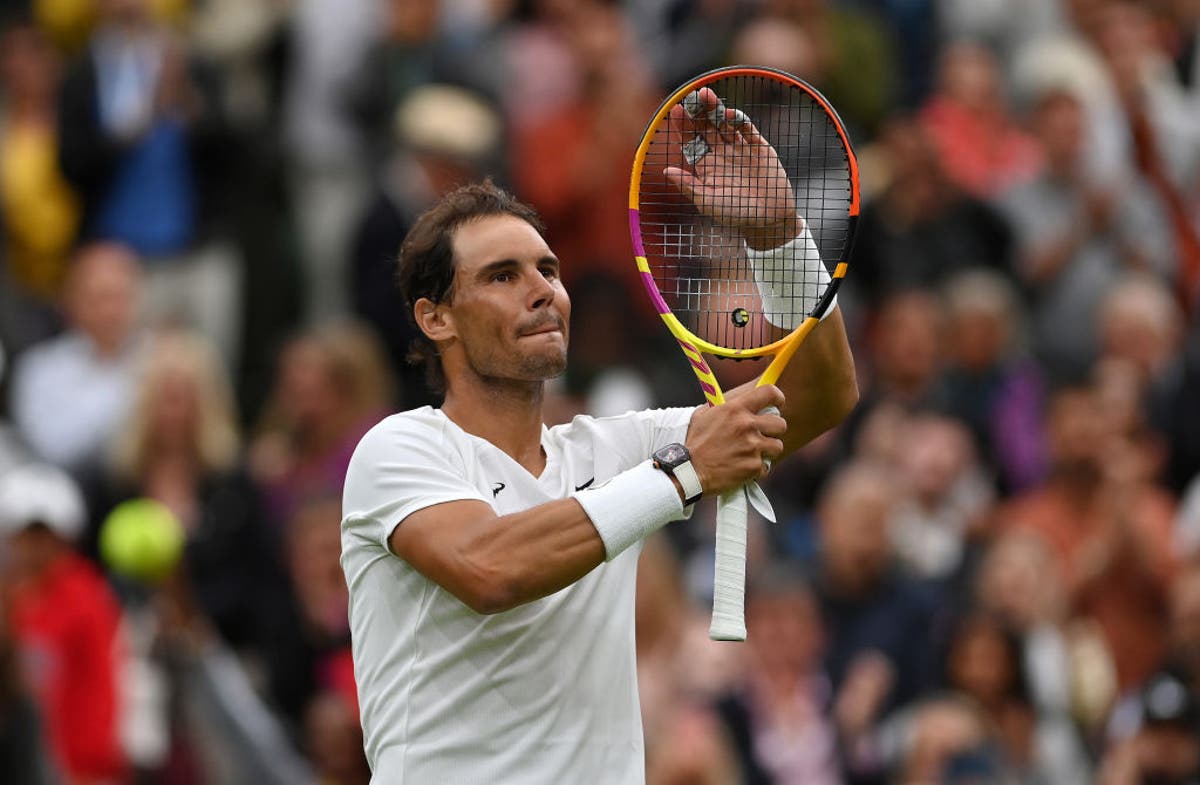 Blot puff Rotate Wimbledon 2022: Rafael Nadal overcomes errors and Ricardas Berankis to  reach third round | The Independent