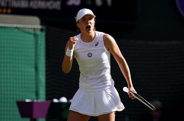 Iga Swiatek needed three sets to beat Lesley Pattinama Kerkhove in the second round at Wimbledon (John Walton/PA)