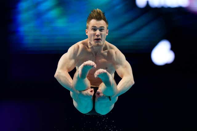 Jack Laugher won his third world medal in Budapest (Petr David Josek/AP)