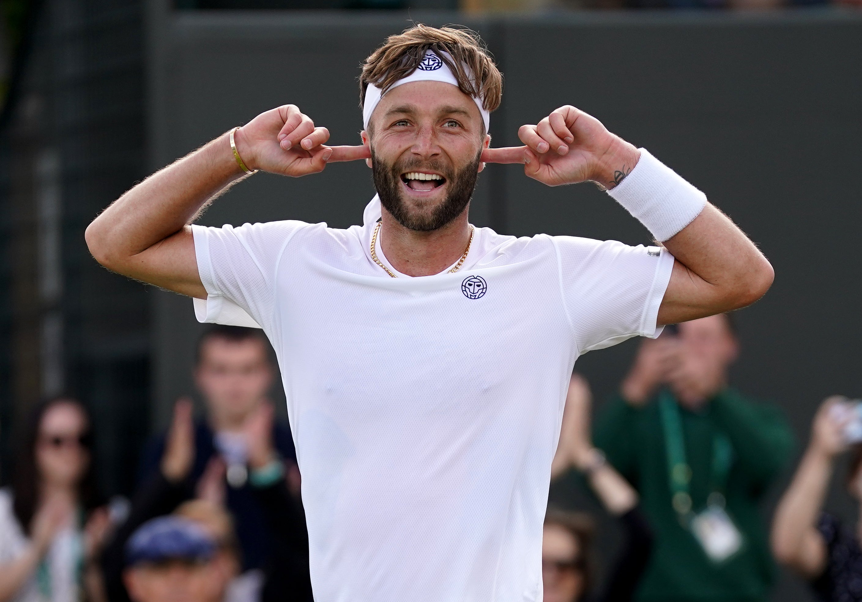 Liam Broady celebrates his victory (Adam Davy/PA)