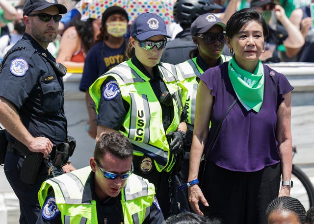 <p>Democratic US Rep Judy Chu was among 181 people arrested in Washington DC during abortion rights demonstrations on 30 June. </p>