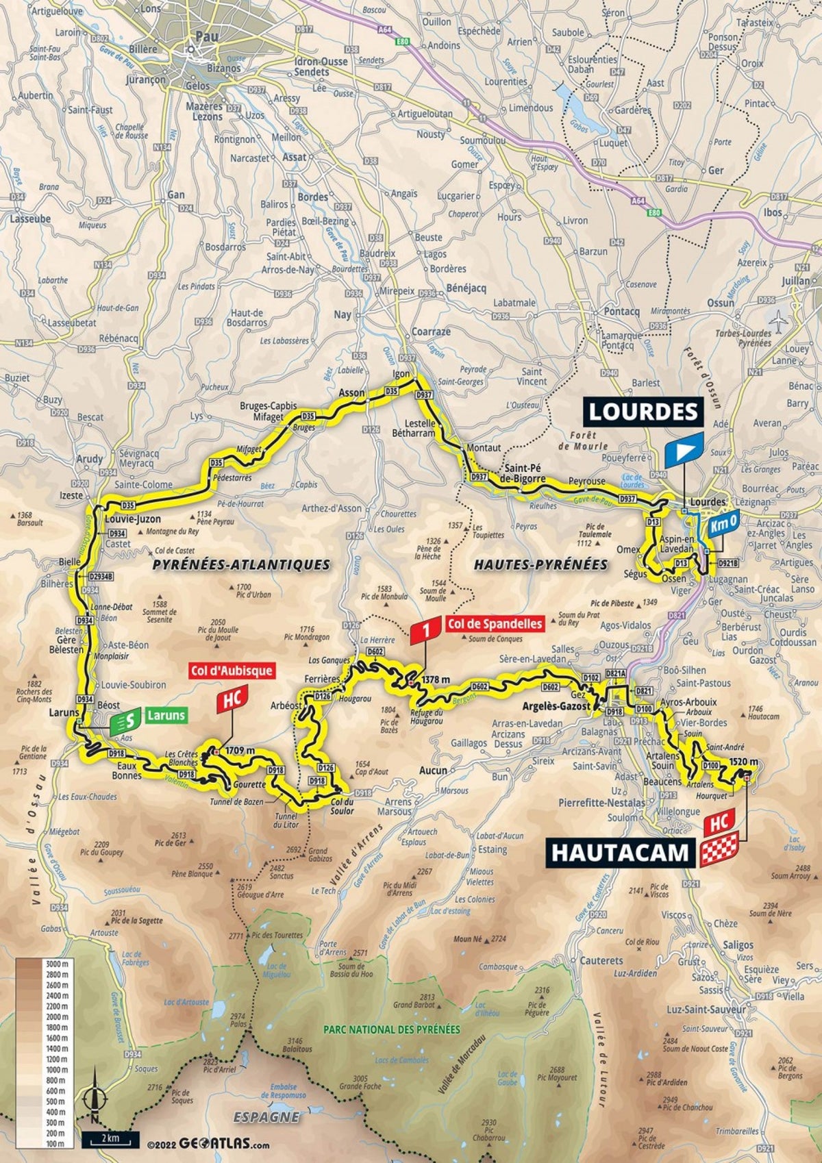 Tour de France 2022 stage 18 preview: Route map and profile of 143km road to Hautacam today