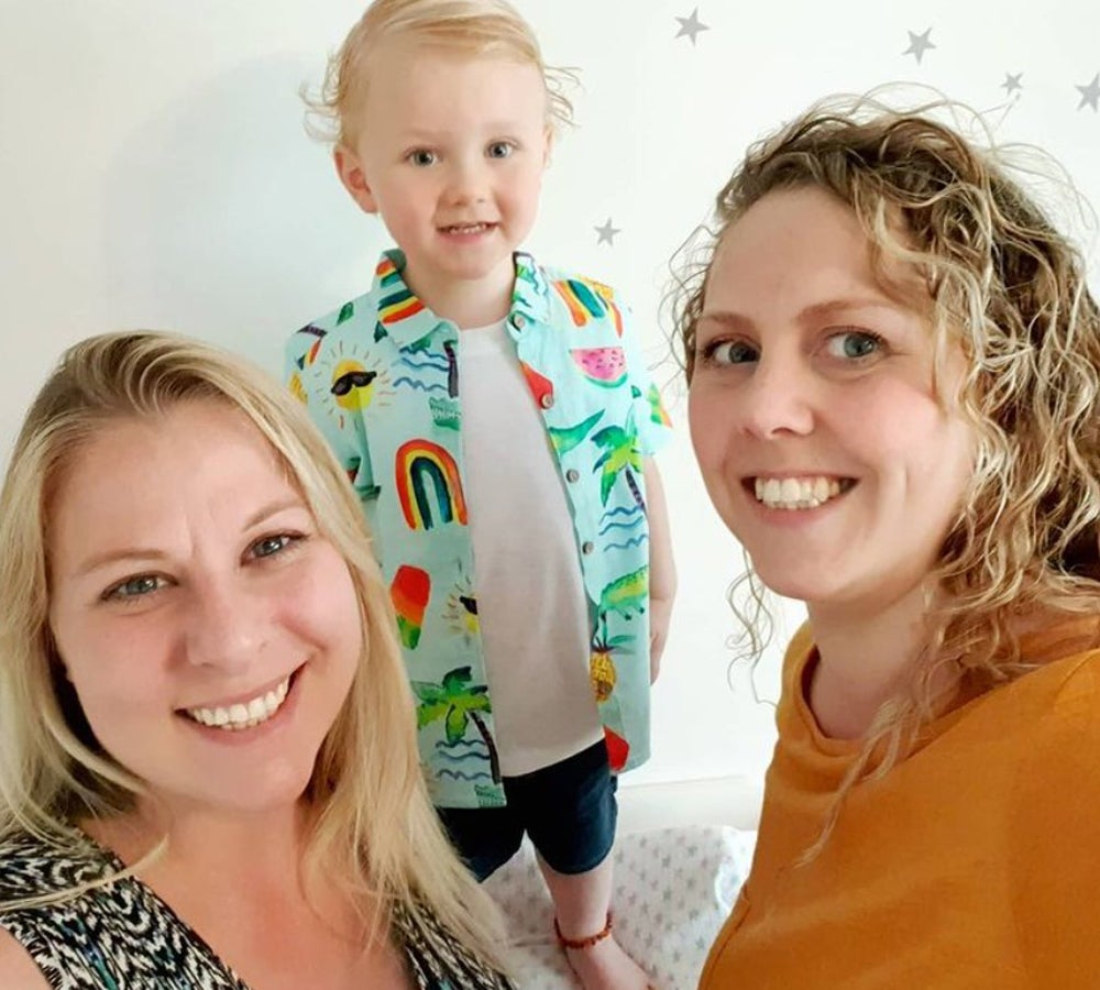 Aimee and Anna with their son Olly (Collect/PA Real Life)
