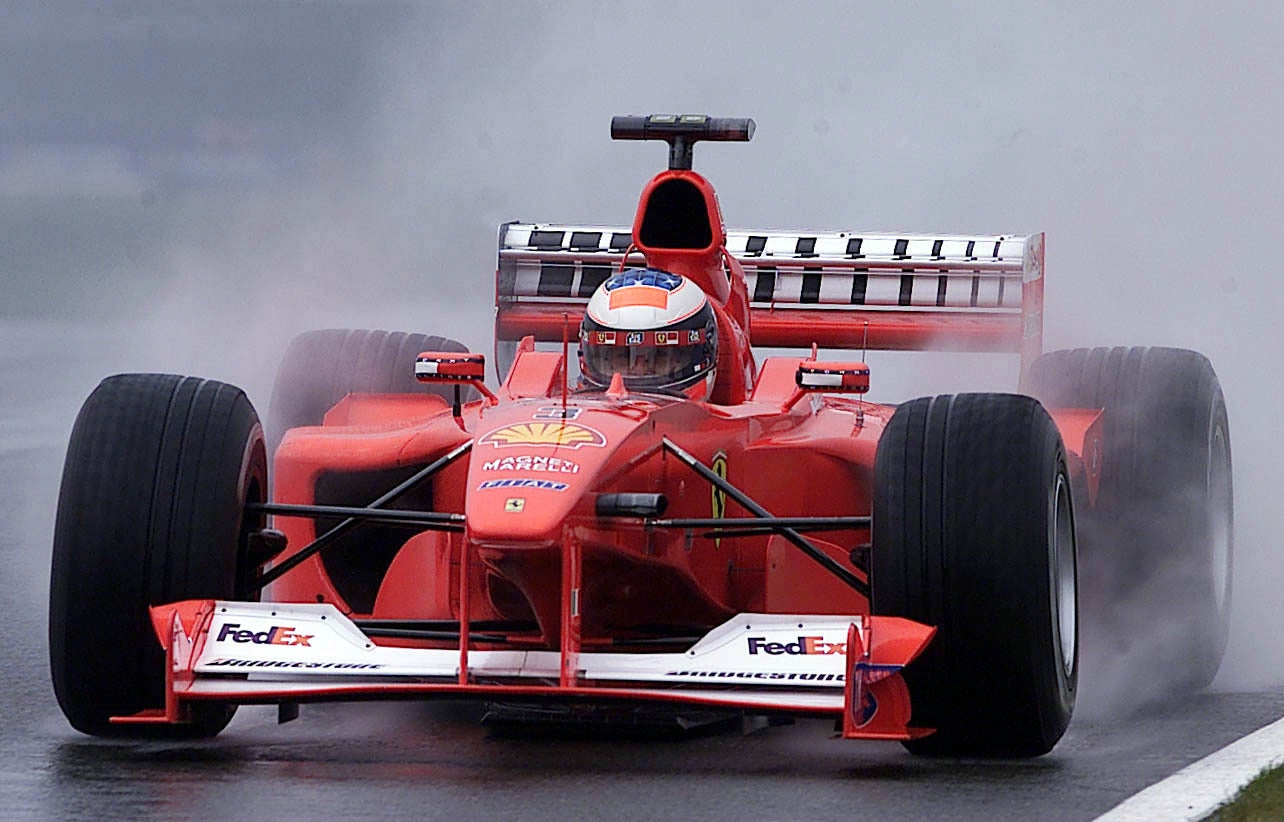 Michael Schumacher won the 1998 British Grand Prix in the pit-lane (PA Archive)