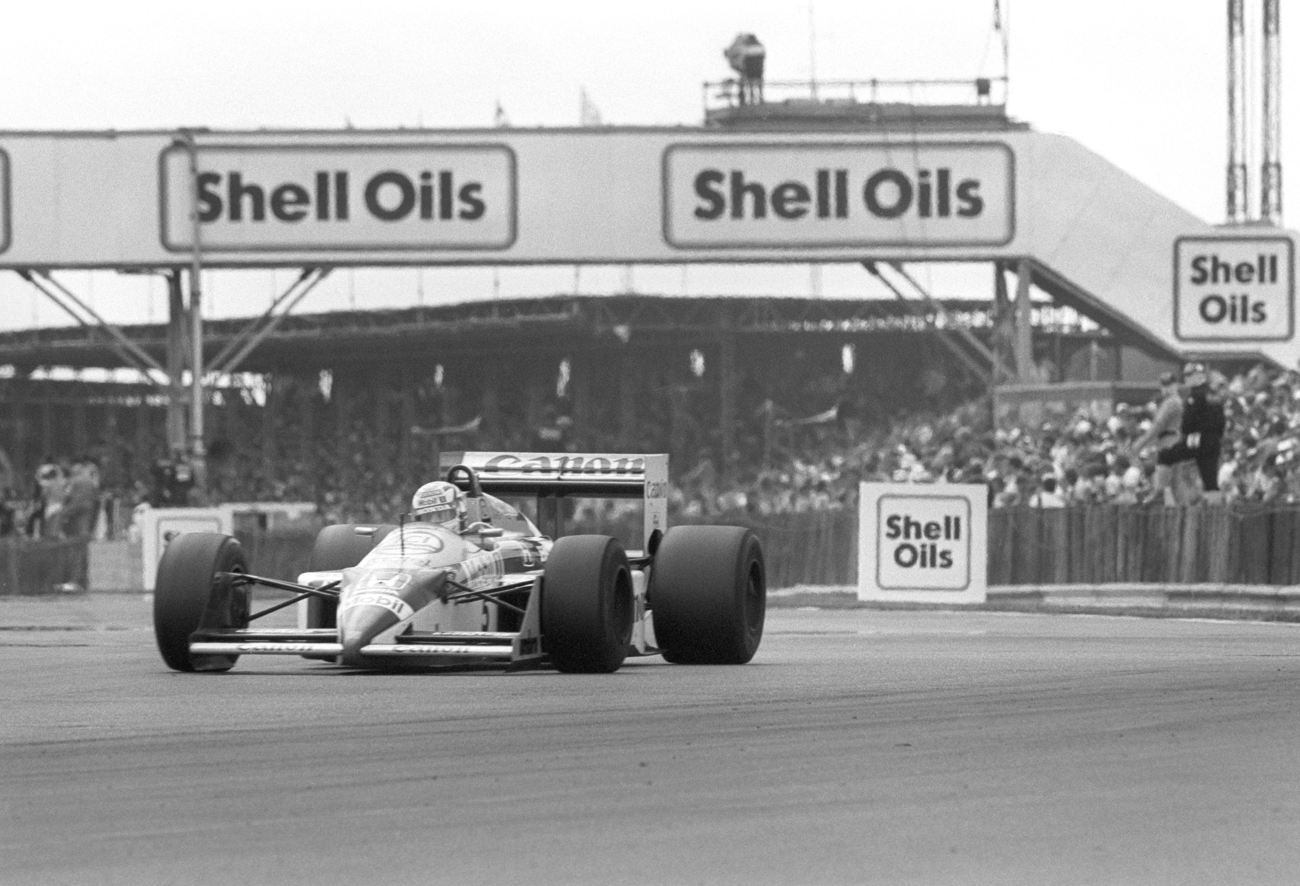 Nigel Mansell on his way to victory at the 1987 British Grand Prix (PA Archive)