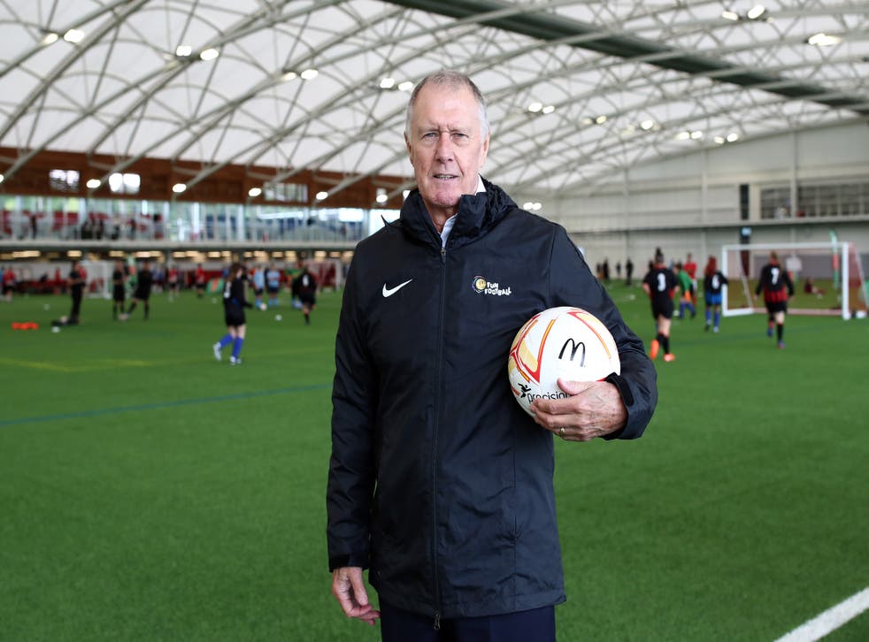 Sir Geoff Hurst poses during The McDonalds Cup Final 2022 at St George’s Park (Jan Kruger /The FA)