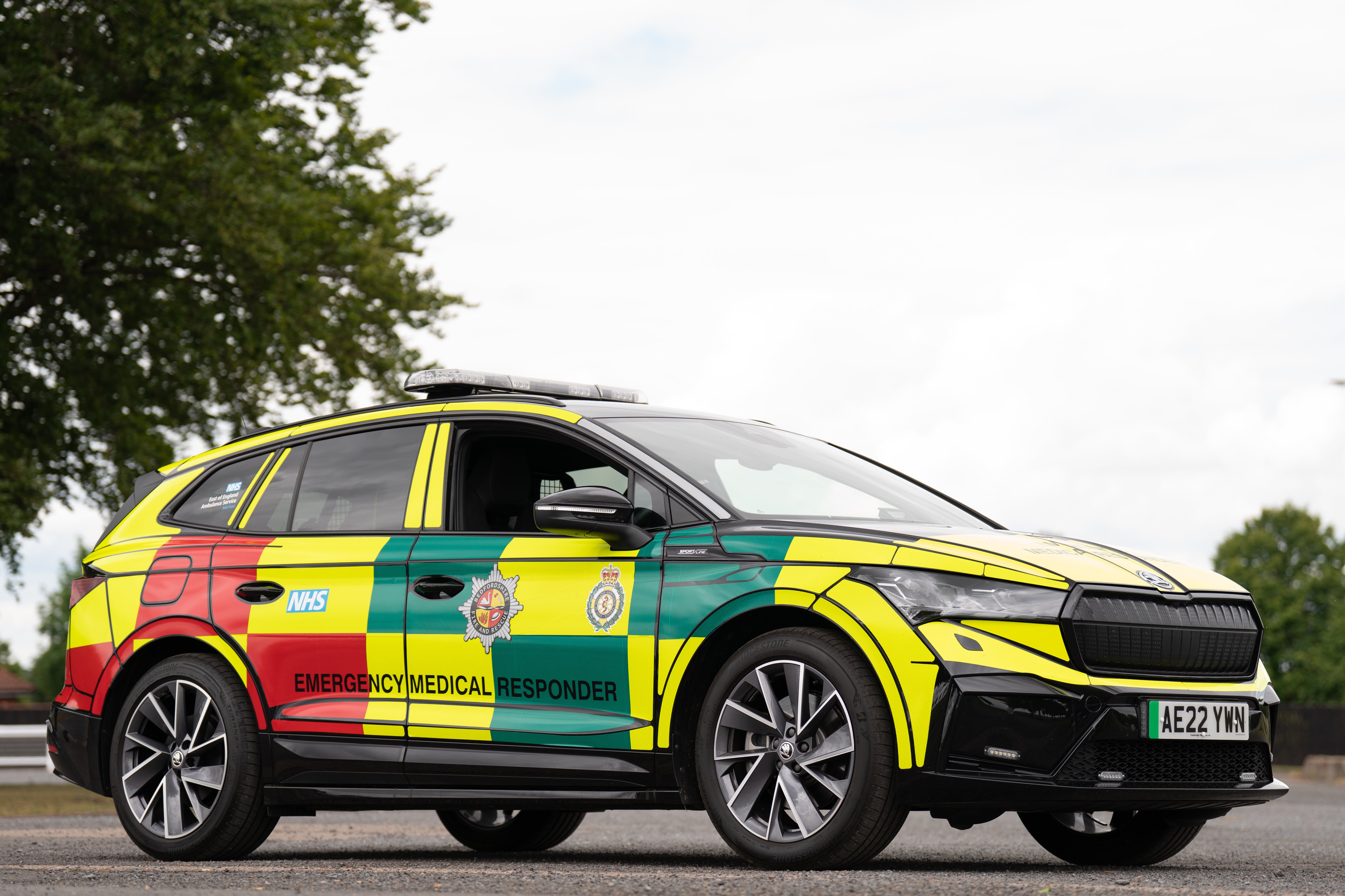 The three new electric vehicles are part of a two-year trial with the East of England Ambulance Service NHS Trust (Joe Giddens/ PA)