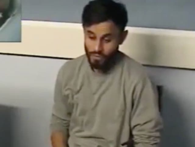 <p>Luiz Inacio Da Silva Neto (pictured) being interviewed by detectives</p>