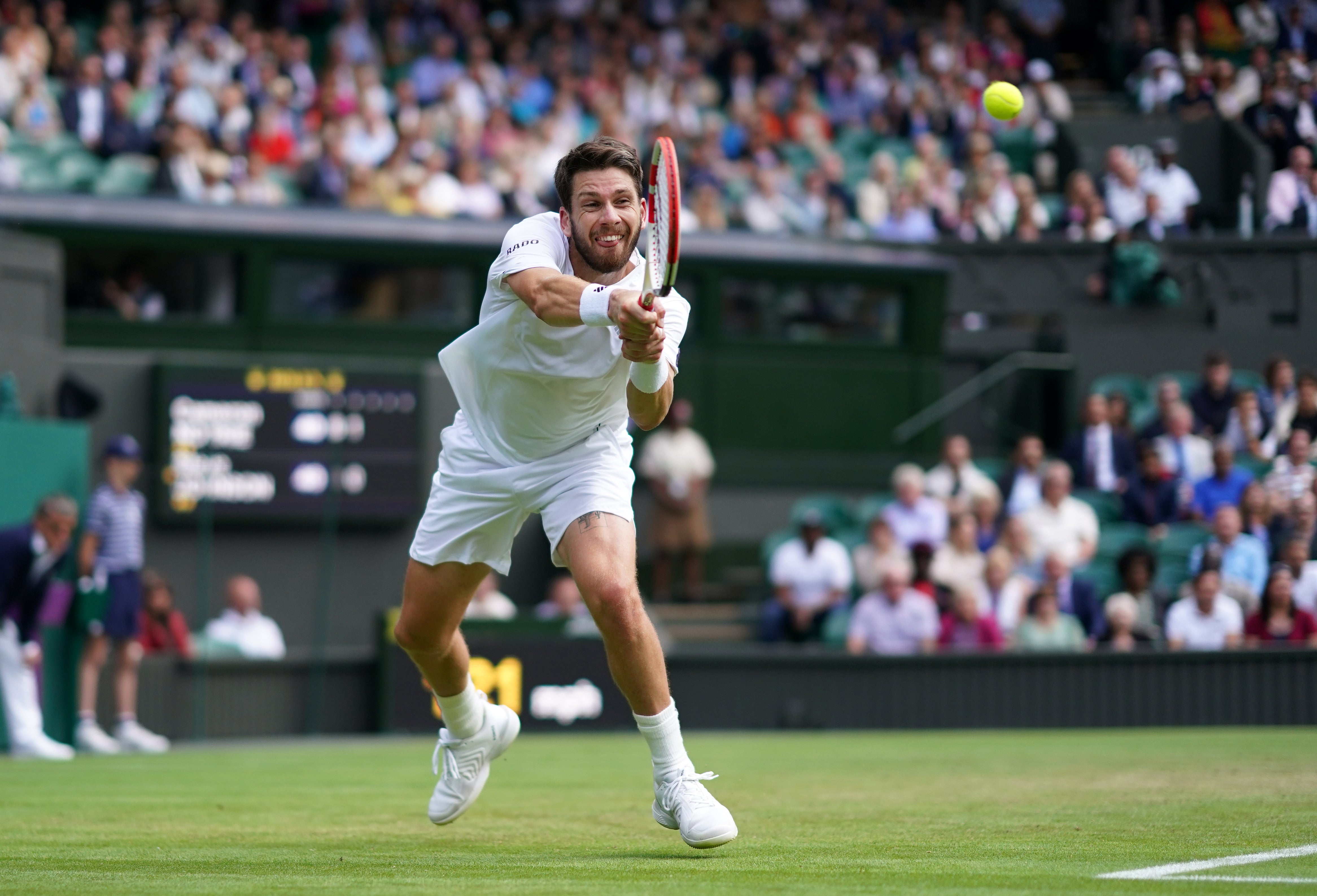 Cameron Norrie lunges for a backhand (Adam Davy/PA)