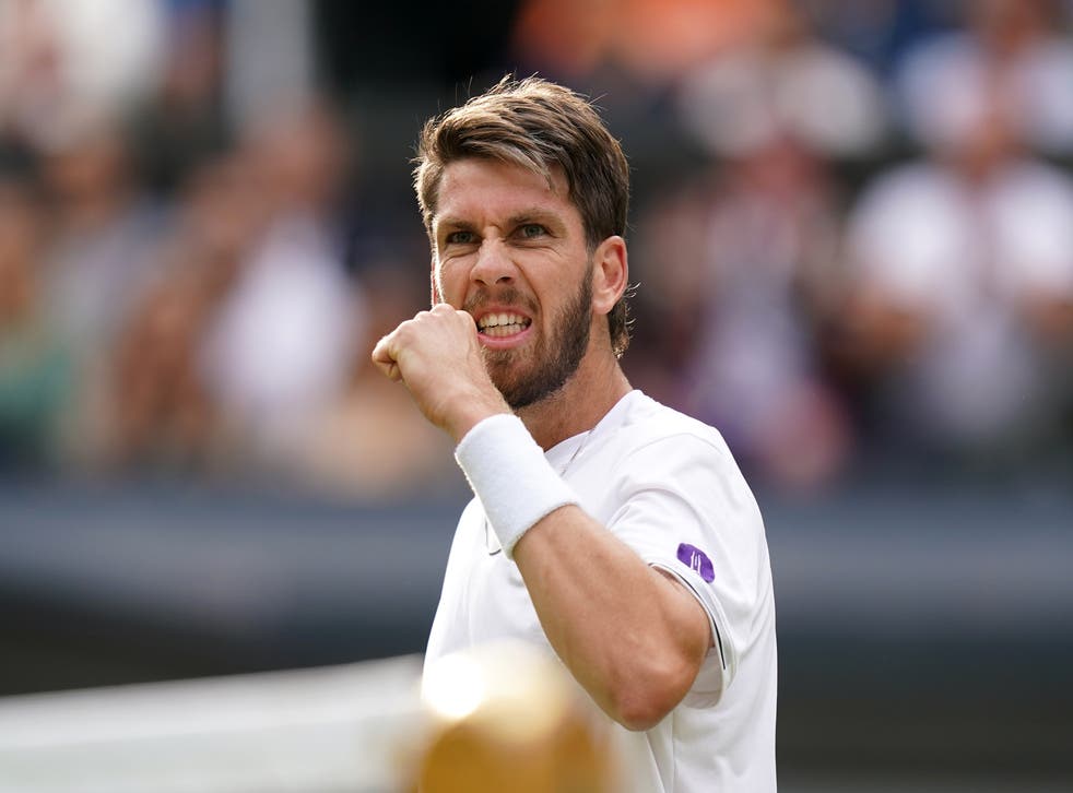 Cameron Norrie celebrates during his one-sided victory over Steve Johnson (Adam Davy/PA)