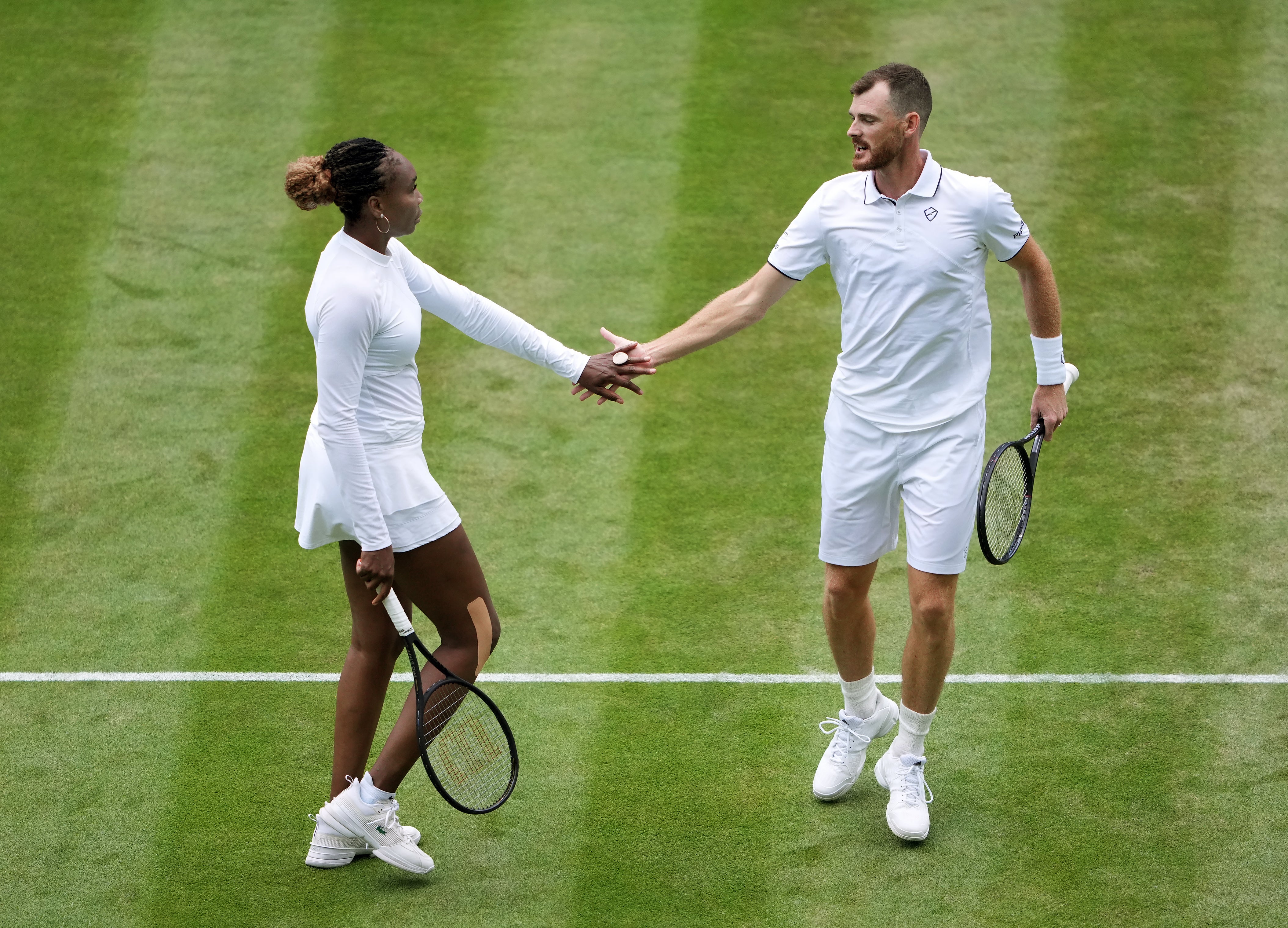 Jamie Murray with doubles partner Venus Williams in 2022