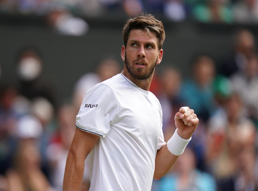 Cameron Norrie celebrates winning the second set during his Gentlemen’s Singles third round match against Steve Johnson during day five of the 2022 Wimbledon Championships at the All England Lawn Tennis and Croquet Club, Wimbledon. Picture date: Friday July 1, 2022.