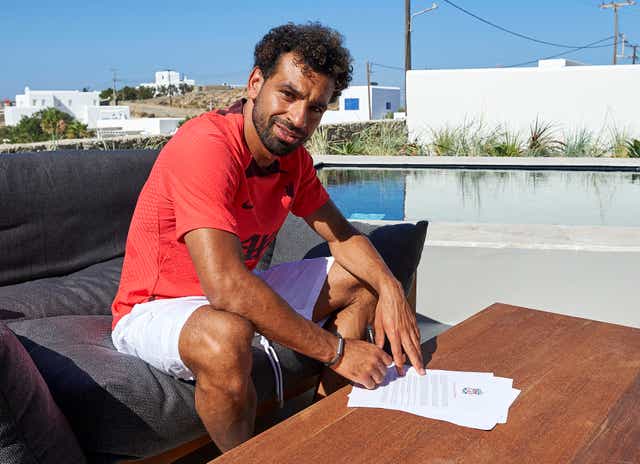 <p>Salah has penned a new deal with the Reds </p>