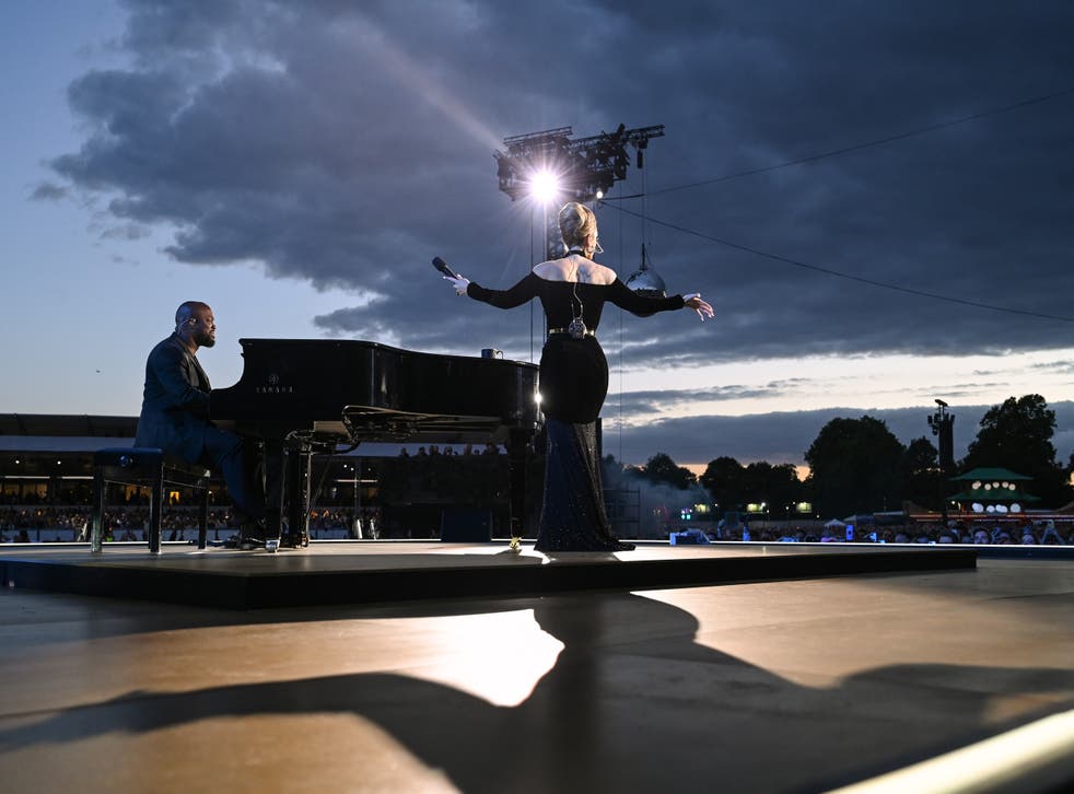 <p>Back with a bang: Adele on stage at Hyde Park</p>