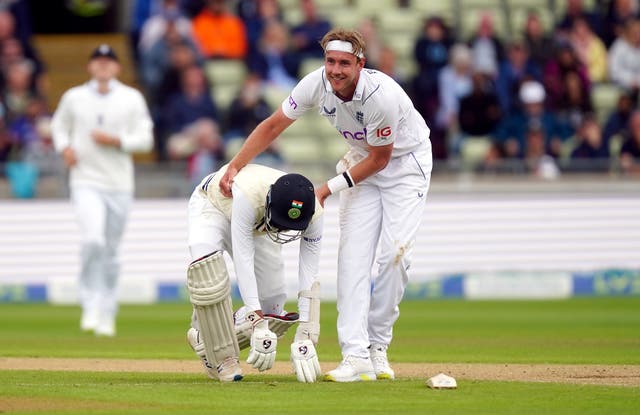 Stuart Broad, right, and Jasprit Bumrah produced a remarkable Test record (Mike Egerton/PA)