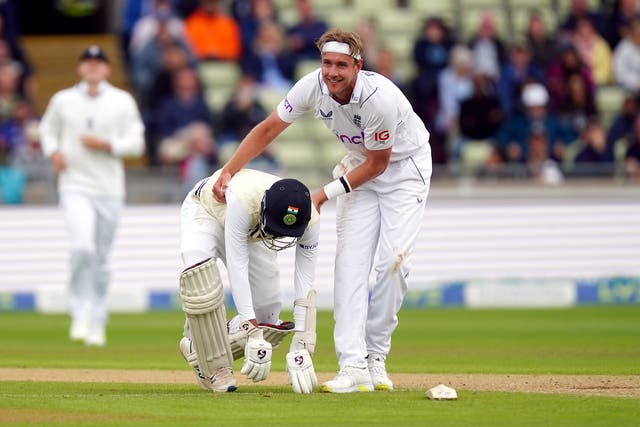 Stuart Broad, right, and Jasprit Bumrah produced a remarkable Test record (Mike Egerton/PA)