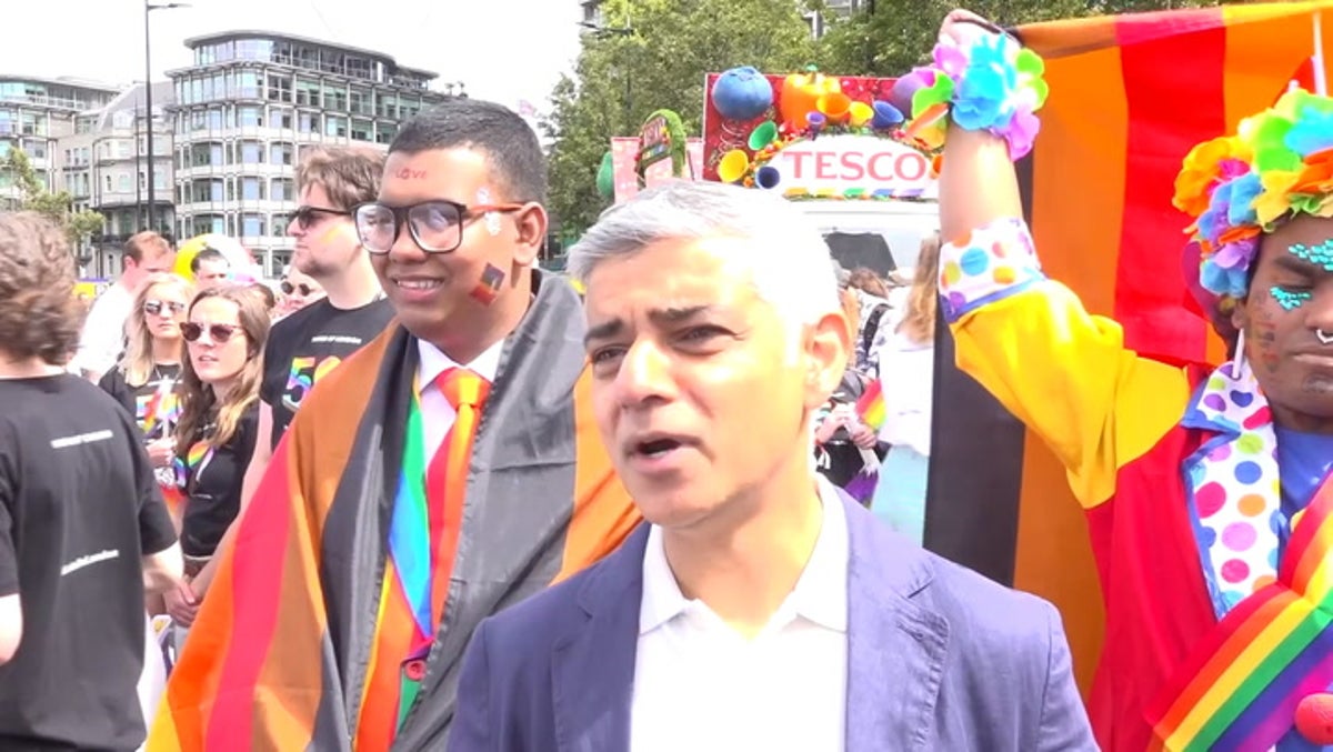 Sadiq Khan joins Pride in London celebrations and highlights ‘danger’ to LGBT community