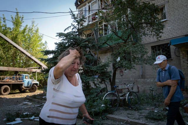 <p>File image: A woman reacts after the Russian shelling in city center in Slovyansk, Donetsk region, Ukraine, Monday, 27 June 2022</p>