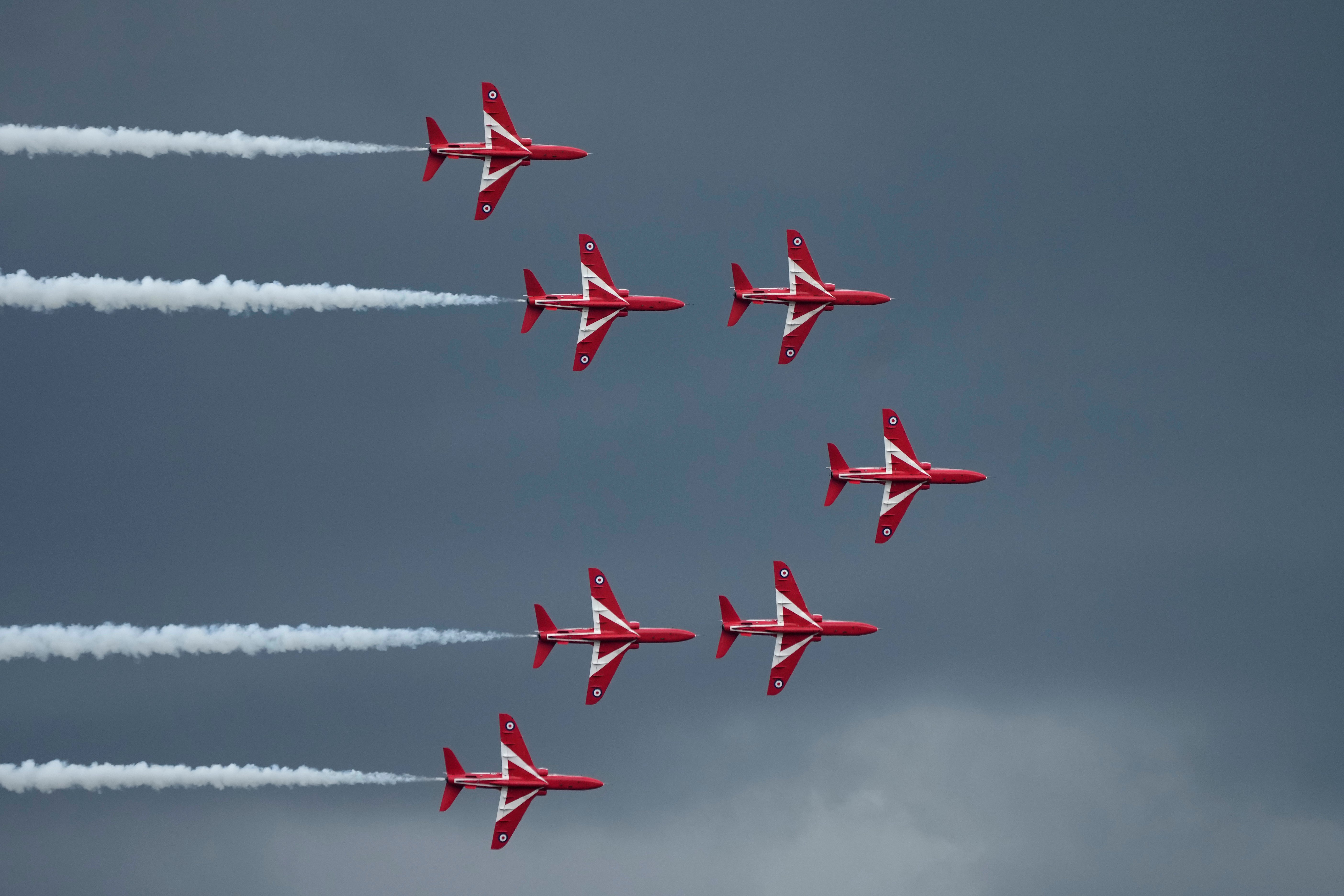 The Royal Air Force Red Arrows aerobatic team