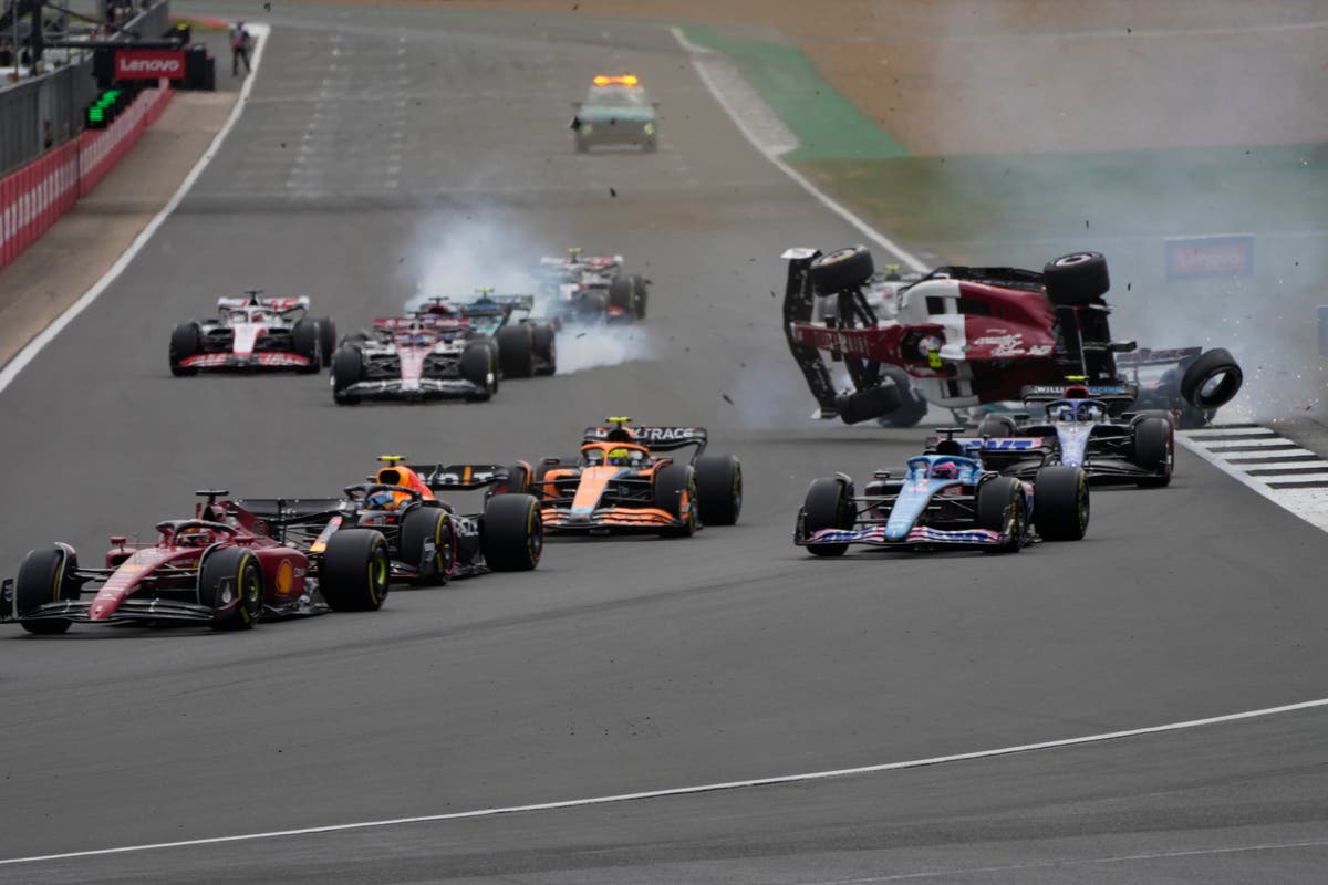 British Grand Prix: Protestors storm Silverstone track after red flag due to crash